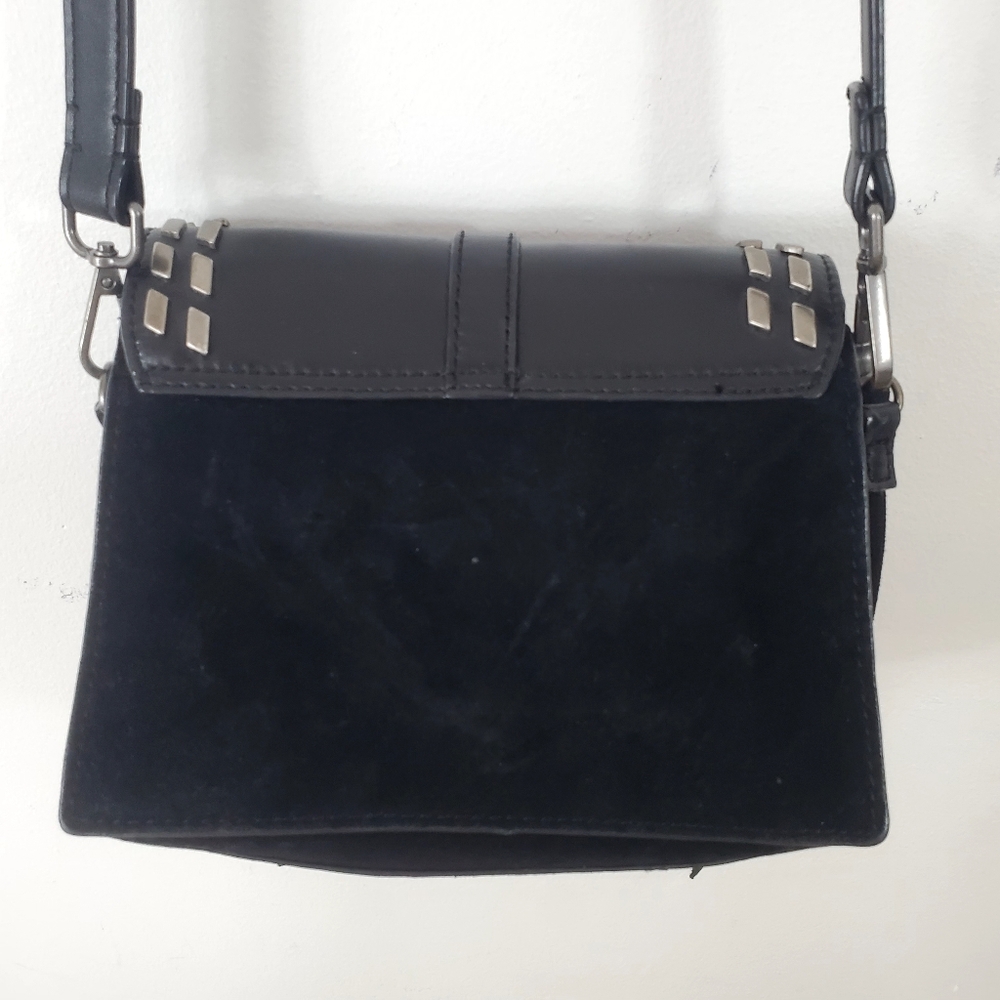 ZARA Western Black Fringe Crossbody Bag with Silver Buckle Detail - Picture 9 of 15